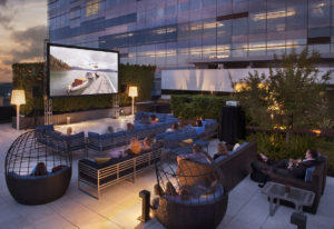 Rooftop movie LA | Qwil luxury apartment